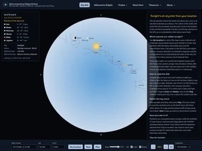 AstroAlgos — capture d’écran desktop