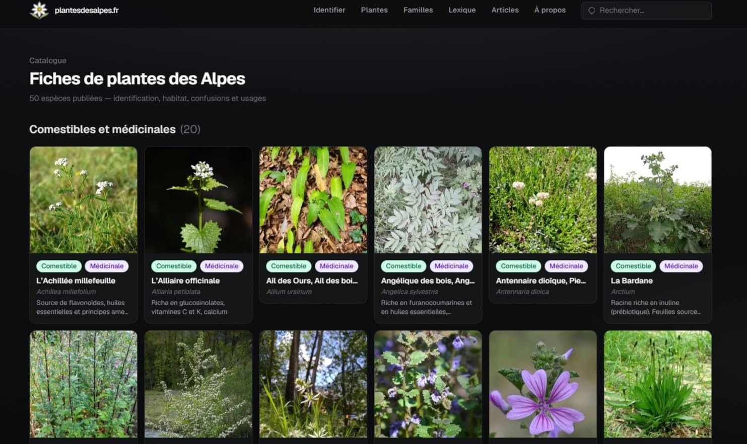 Plantes des Alpes — capture d’écran desktop