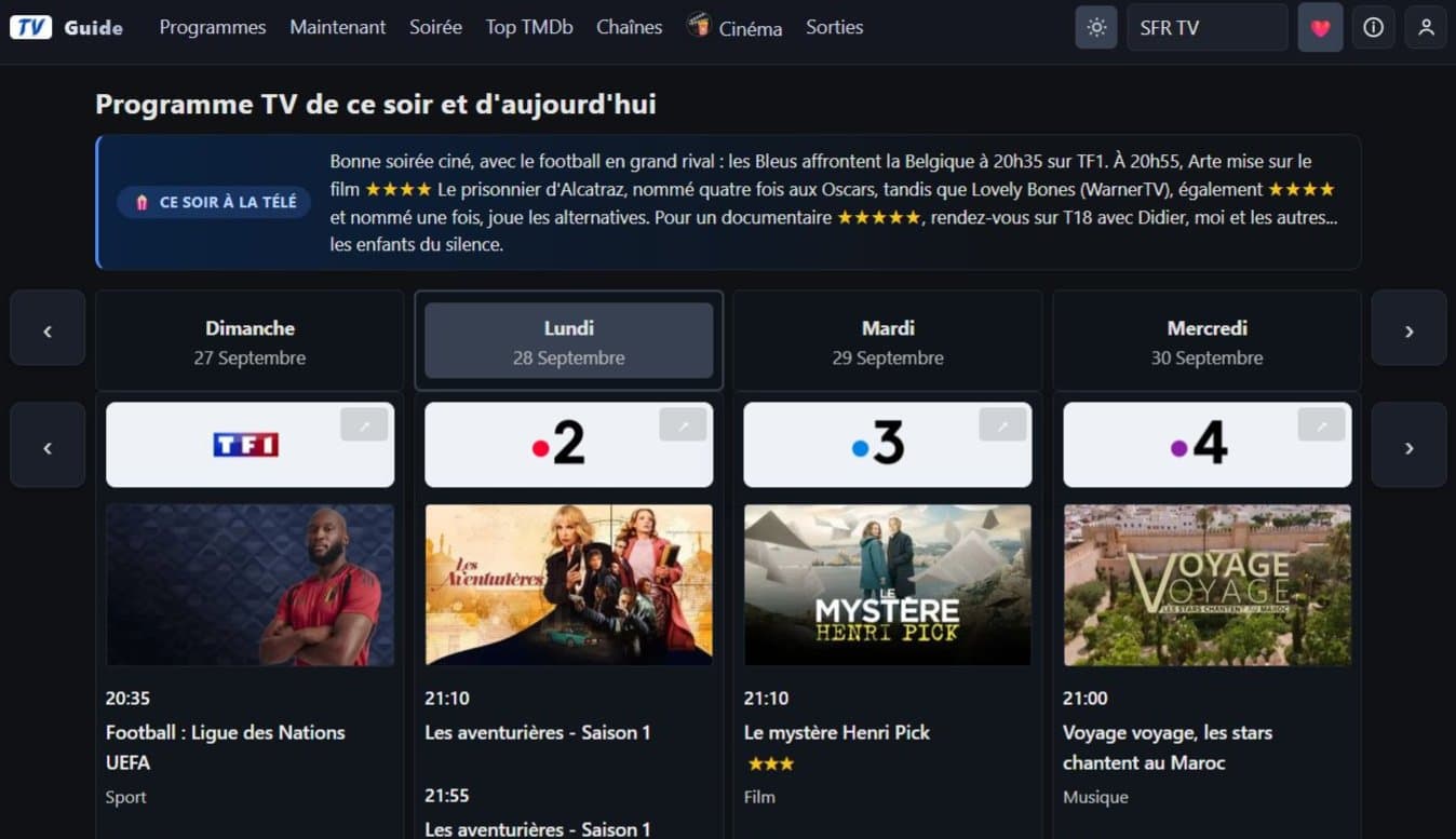 télé.guide — capture d’écran desktop